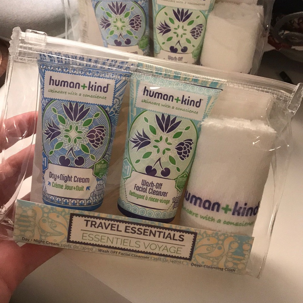 Human kind travel essentials for a clean face